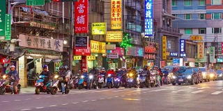 日落天空台北城市交通街道全景4k时间流逝台湾