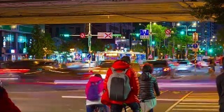 夜光台北城市购物交通街道全景4k时间流逝台湾