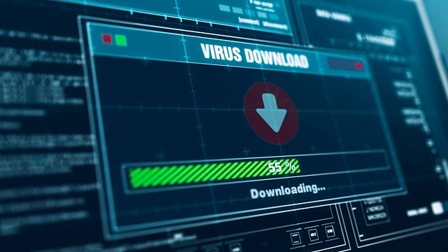 病毒下载进度警告消息系统感染屏幕警报，计算机屏幕输入系统登录和密码登录显示进度授予系统安全。