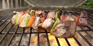 牛肉串配洋葱和甜椒烧烤