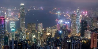空中香港天际线城市景观