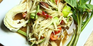 木瓜沙拉，泰国著名的食物