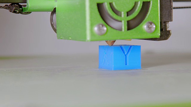 3D打印机头的特写