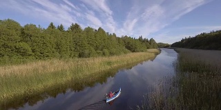 瑞典群岛独木舟的鸟瞰图。