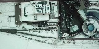 叶卡捷琳堡市，城市中心，叶卡捷琳堡，乌拉尔，俄罗斯。在冬天俯瞰摩天大楼的现代城市