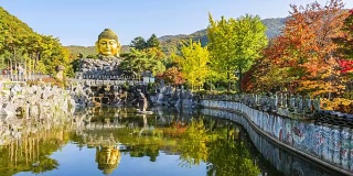 时间流逝，秋天的瓦屋寺，永仁，韩国