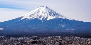 富士山的冬天，山。富士山,日本