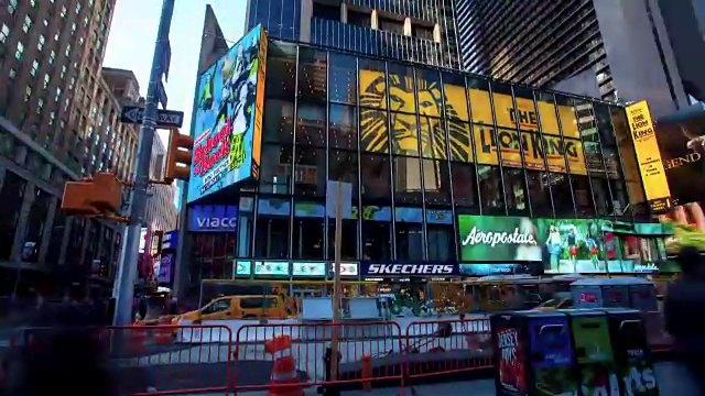 纽约——2016年3月29日:纽约时代广场360度全景的时间流逝