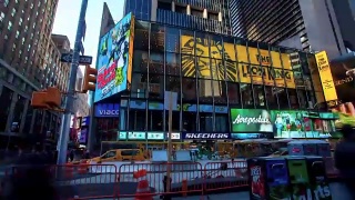 纽约——2016年3月29日:纽约时代广场360度全景的时间流逝视频素材模板下载