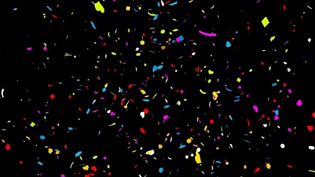 Colorful Confetti on Black Background