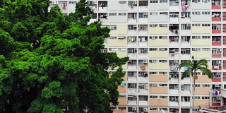 香港公共房屋，彩虹邨无人机拍摄4k