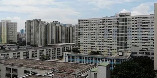 香港公共房屋，彩虹邨无人机拍摄4k