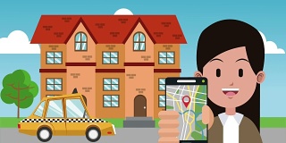 出租车智能手机app高清动画