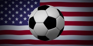 足球环与美国国旗的背景