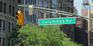 建立拍摄的哥伦布大道街道标志
