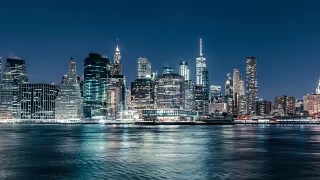 T/L TD市中心商业曼哈顿之夜/美国纽约视频素材模板下载