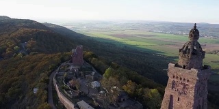 Kyffhauser纪念碑架空和德国景观全景图