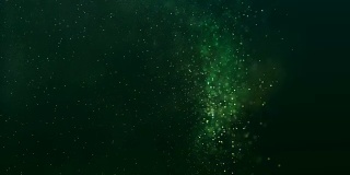 Seamless loop abstract green background. flowing particles