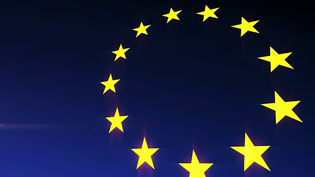 欧盟旗帜4k动画剪辑。