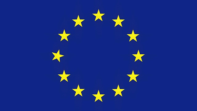 欧盟国旗因危机而坠落的4k动画剪辑。