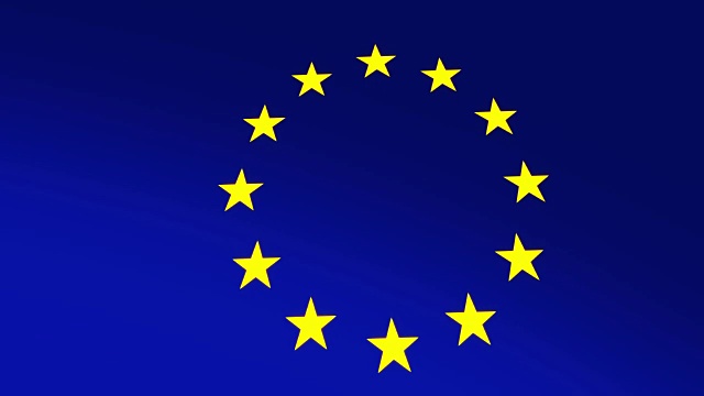 欧盟国旗因危机而陨落4k动画剪辑。
