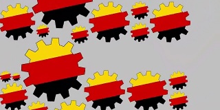 德国国旗齿轮塑造欧元符号