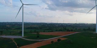 风力发电机鸟瞰图