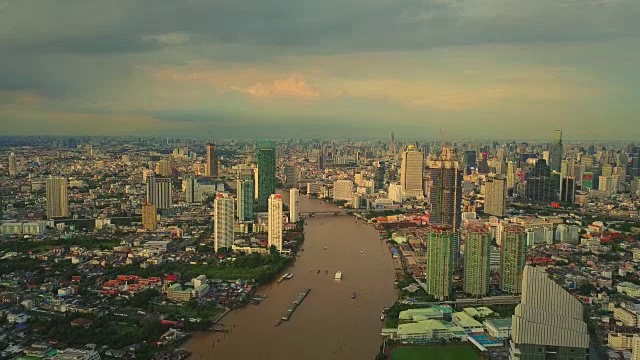 湄南河，曼谷，航拍4K DCI
