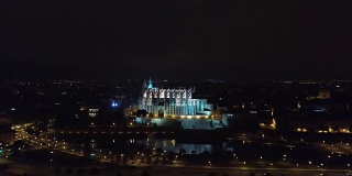 Catedral de Santa Maria de Palma de Mallorca 夜间空中摄影