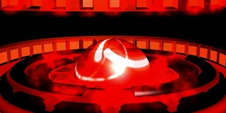 运动圆形背景红黑透明球体抽象形状和烟雾
