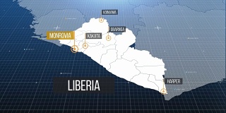 利比里亚带标签地图