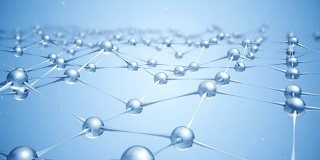 无缝循环动画缓慢移动的分子或网络从玻璃和水晶