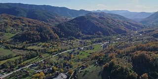 一个山村的鸟瞰图，Drvengrad, Mokra Gora