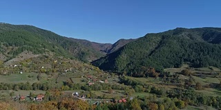 一个山村的鸟瞰图，Drvengrad, Mokra Gora