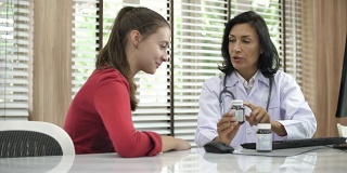 Doctor prescribing prescription medicine to patient