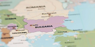 欧洲和保加利亚在世界地图上