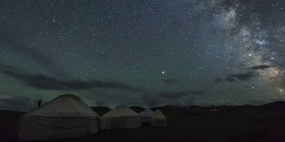 银河系正在穿越帐篷营地上空的星空