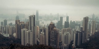 4k分辨率香港城市景观对雾延时