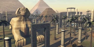 动画成长的古埃及考古学。3D渲染