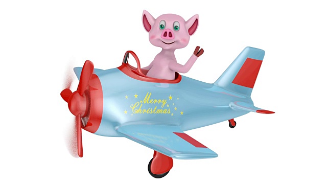 飞机上的小猪圣诞快乐