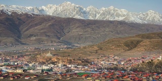中国四川省的一个藏族村庄