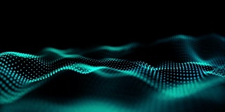 4k分辨率的Futuristi数字粒子波抽象背景的商业，科学和技术